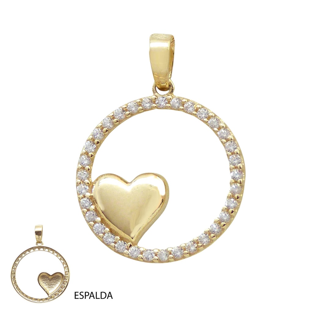 COLGANTE CORAZON PIEDRAS FUNDIDO