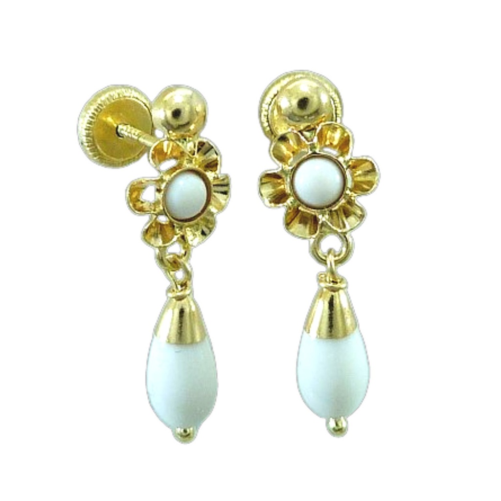 PENDIENTES ARQUILLO PERITA COLOR  MARFIL TORNILLO