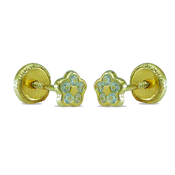 PENDIENTES MARGARITA CIRCONITAS. 4'5MM TORNILLO .