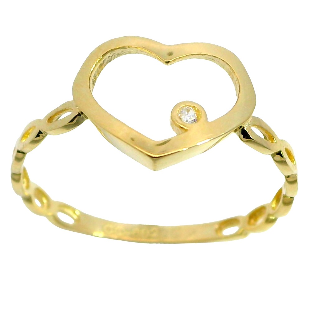 SORTIJA PIEDRAS FUNDIDA CORAZON OA