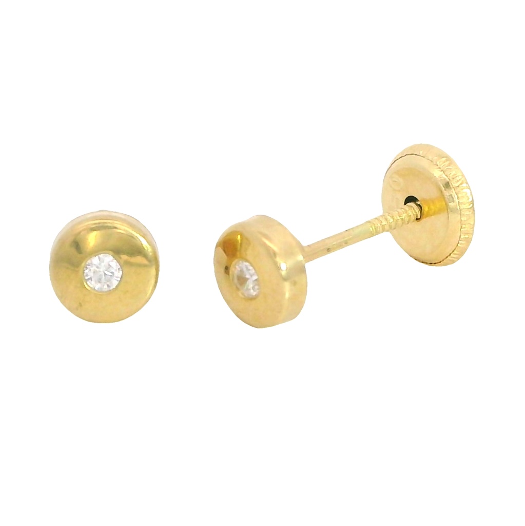 PENDIENTES REDONDO CIRCONITA DE  3MM. ROSCA.