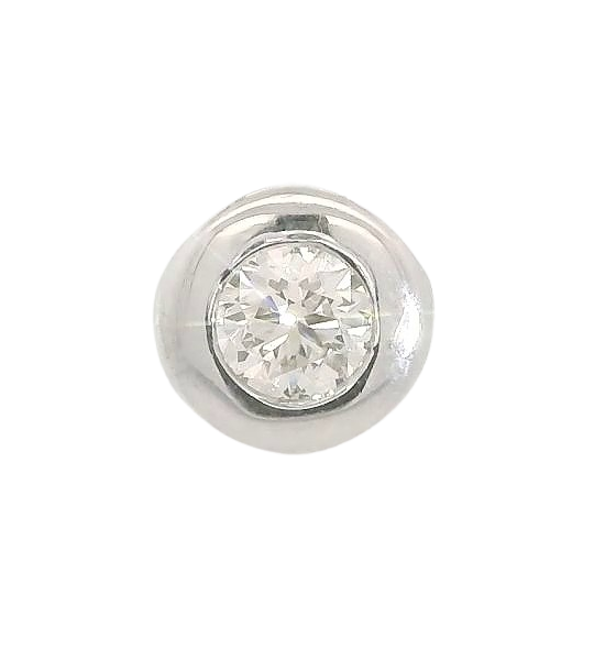 COLGANTE CHATON FUNDICION ORO BLANCO 5MM. BRILLANTE H-SI 1 . 0.06 CT.