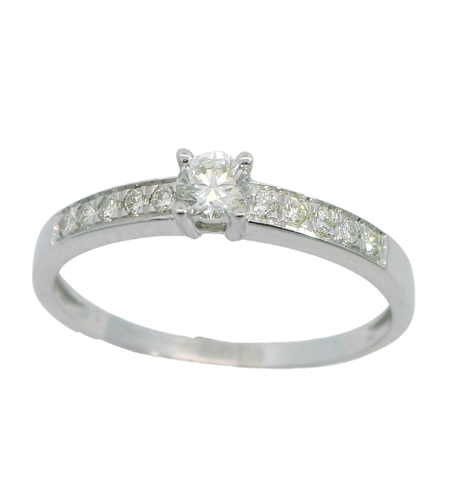 SORTIJA  BRILLANTES DI 10 RD 0.15 CT DI 1 RD SI-H 0.15 CT TW