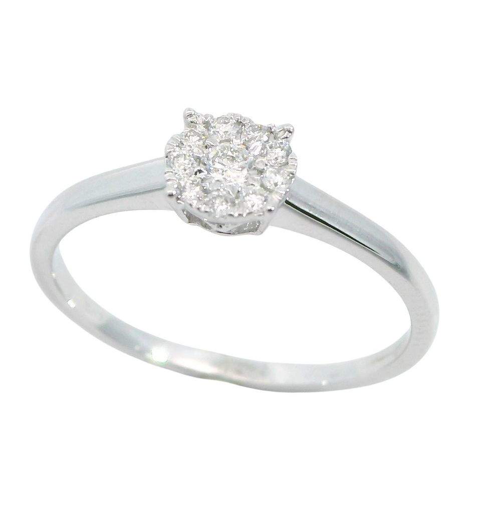 SORTIJA BRILLANTES DI 1 RD SI H 0.06 DI 9 RD SI H 0.09 CT.0.15CT TW.
