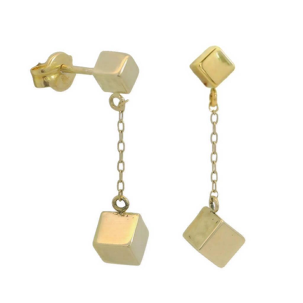 PENDIENTES CADENA CUBOS PRESION