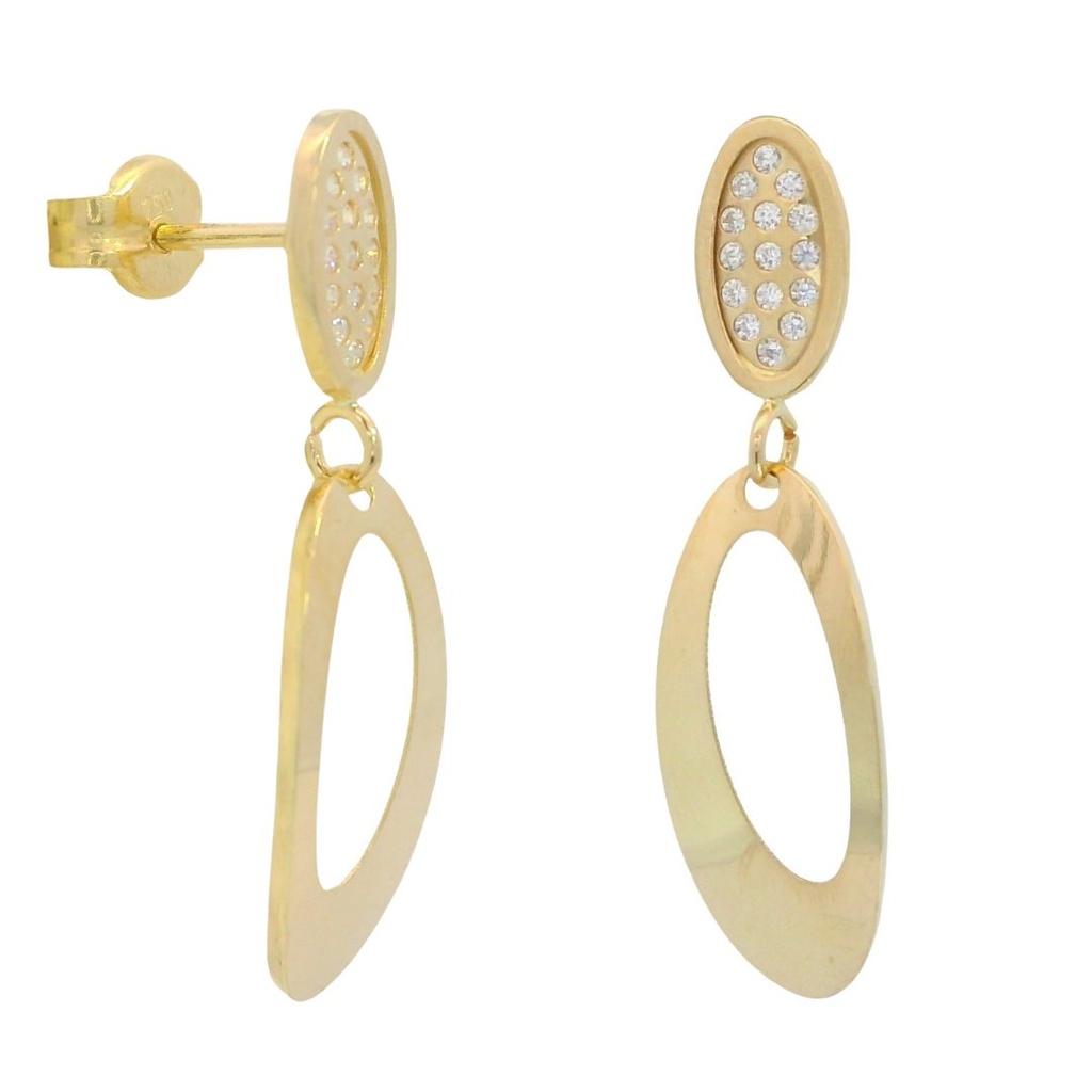 PENDIENTES LARGOS 23x6MM CON CIRCONITAS.PRESION