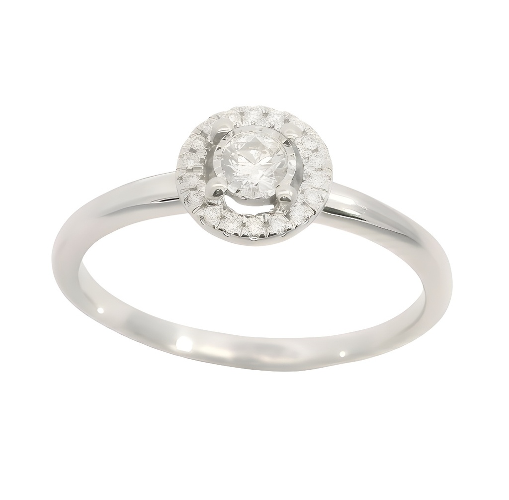 SORTIJA  BRILLANTES DI 1RD 0.10 CT 18RD 0.05. 0.15 CT TW