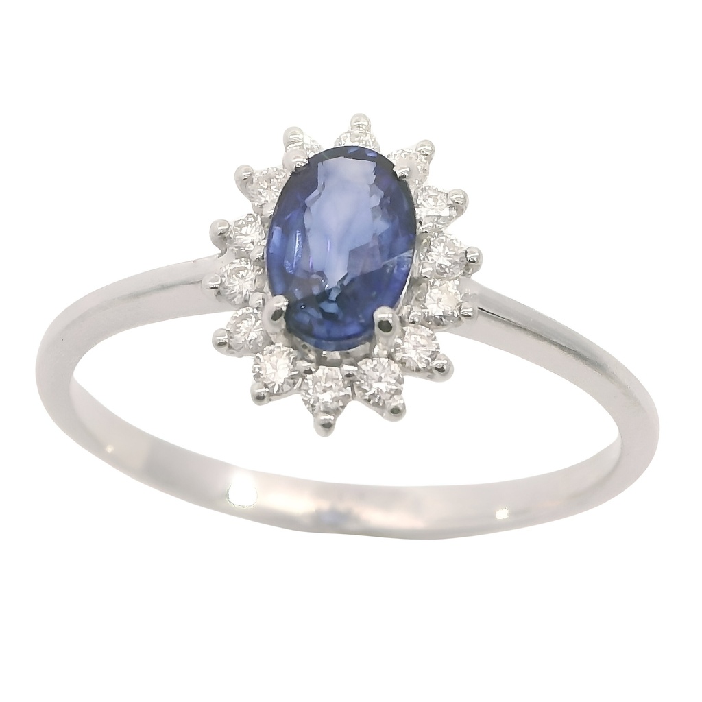SORTIJA 1 ZAFIRO OVAL 0.60CT BRILLANTES 0.15 CT TW