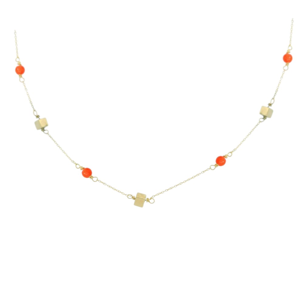 GARGANTILLA 3 CUBOS Y 4 CORAL FINO