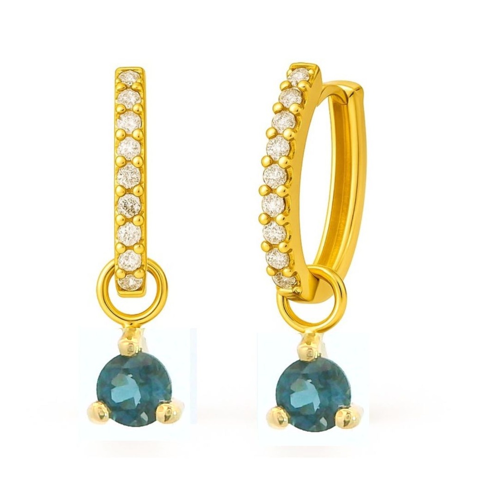 PENDIENTES ARO DESMONTABLE LONDON 3MM Y CIRCONITAS.17x1'5MM.