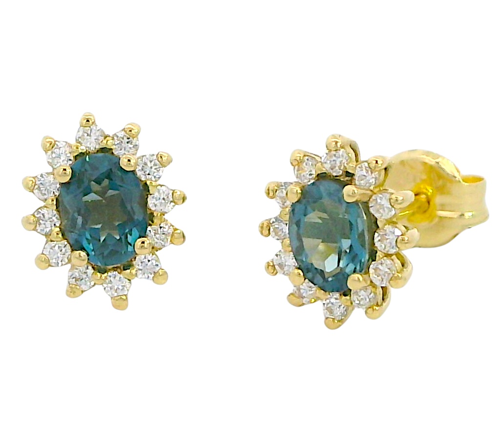 PENDIENTE ROSETON LONDON DE 4x3MM Y CIRCONITAS.