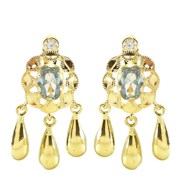 PEND.CUBANA 6*4MM 3 LAGRIMA CATALAN AGUA 20MM.