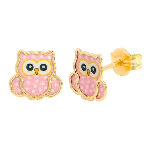 [5146] PENDIENTES BUHO COLOR 7MM PRESION