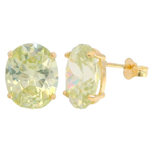 [5046CT] PENDIENTES OVAL 10x8MM COLOR  CITRINO PRESION