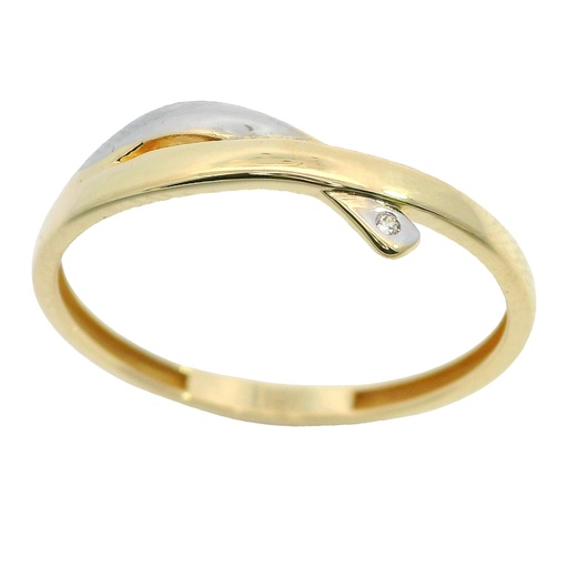 [00064S] SORTIJA BANDA BICOLOR CON CIRCONITA.