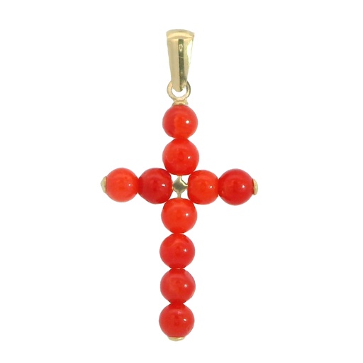 [00084C] CRUZ BOLAS 3MM  CORAL NATURAL.