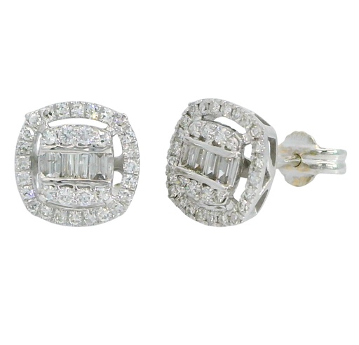 [B4197P/0.31] PENDIENTES BRILLANTES Di 48 RD 0.147 DI 8 RD SI H 0.058 CT DI 8 RD SI H 0.08  8SC 0.025 CTS