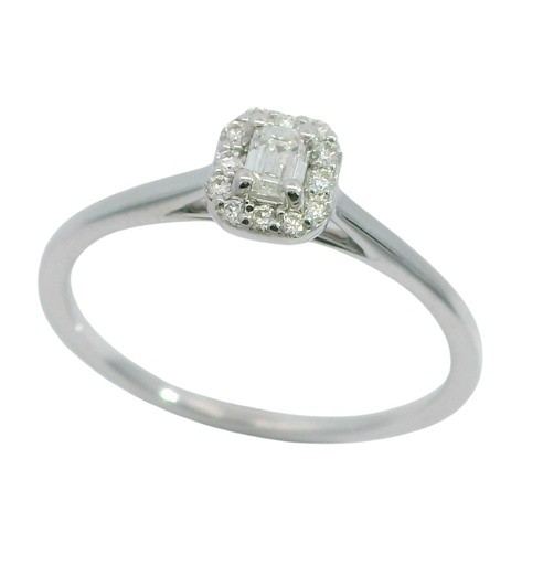 [B4200/0.17] SORTIJA  BRILLANTES DI 1 EM 0.10 CT DI 6 SI-H 0.03 6 RD SI H 0.04 CT.0.17 CT TW