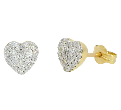 [B4193P/0.21] PENDIENTES BRILLANTES Di 36 RD 0.140 DI 2 RD SI H 0.02 CT DI 6 RD SI H 0.05 CT.0.21 CT TW