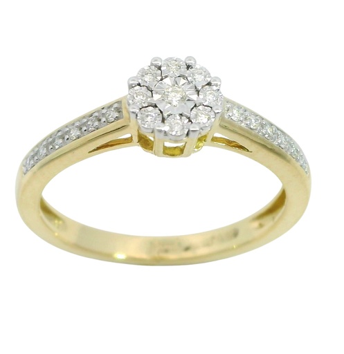 [B4204/0.19] SORTIJA  BRILLANTES DI 12 RD 0.06 CT DI 1 RD SI-H 0.01 DI 8RD 0.03 CT.TW