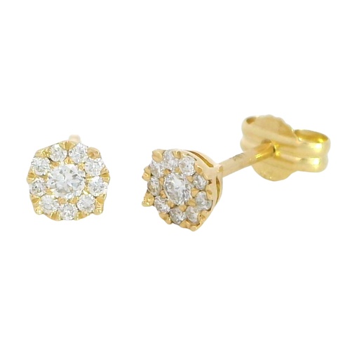 [B4142P/0.15] PENDIENTES BRILLANTES Di 2 RD 0.06 DI 18 RD SI H 0.09 CT.0.15 CT TW