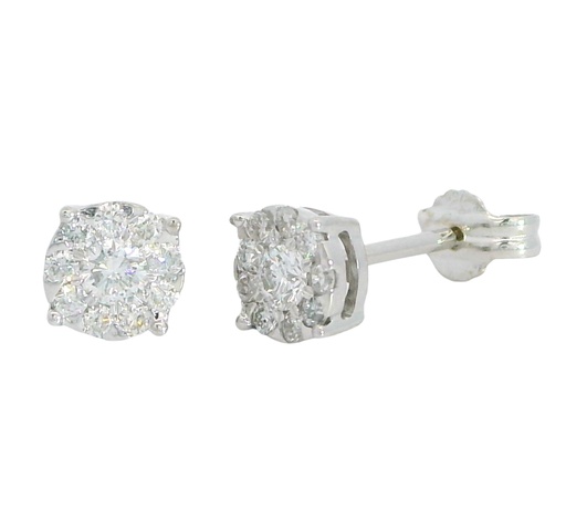 [B4208P/0.33] PENDIENTES BRILLANTES Di 2 RD 0.145 DI 18 RD SI H 0.185 CT.0.33 CT TW