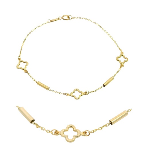 [00102PU] PULSERA FLOR Y TUBO.17CM.