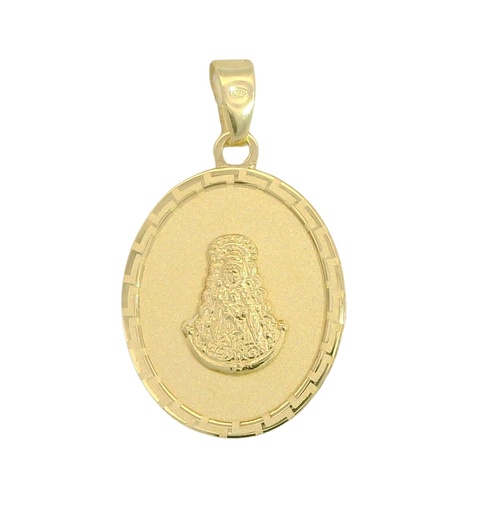 [00118] MEDALLA OVALADA VIRGEN DEL ROCIO CON GRECA.16x13MM
