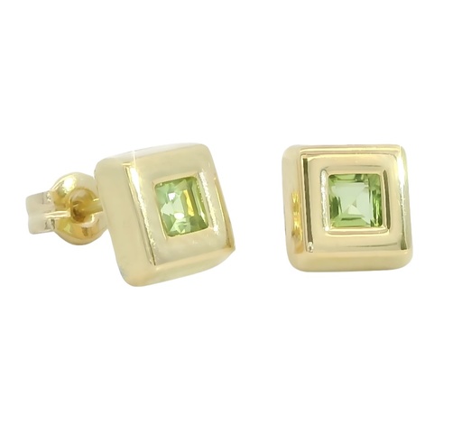 [00128] PENDIENTES CHATON DE 6x6 CON PIEDRA SEMI PRECIOSA DE 3MM.