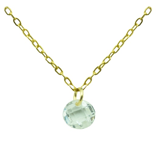 [4926CZ] COLGANTE REDONDO 5MM ZIRCONITA CADENA 45CM