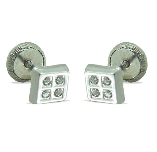 [4244B] PEND.CUADRADO 8 PIEDRAS 4*4MM TORNILLO OB
