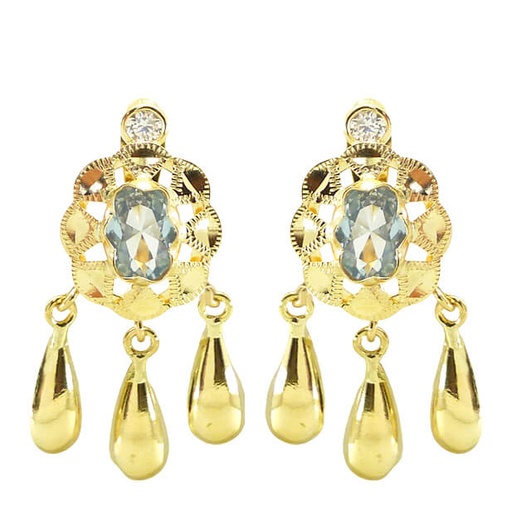 [7921A] PEND.CUBANA 6*4MM 3 LAGRIMA CATALAN AGUA 20MM.